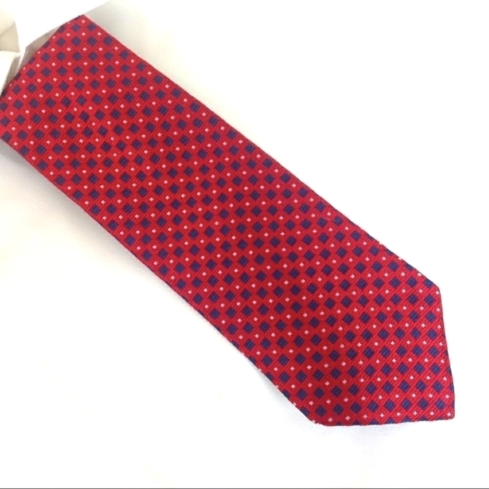 Tommy Hilfiger Vintage Men's Tie Classic Red and Blue Print‎ Nautical